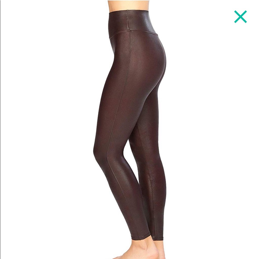 Spanx Faux Leather Leggings in Wine